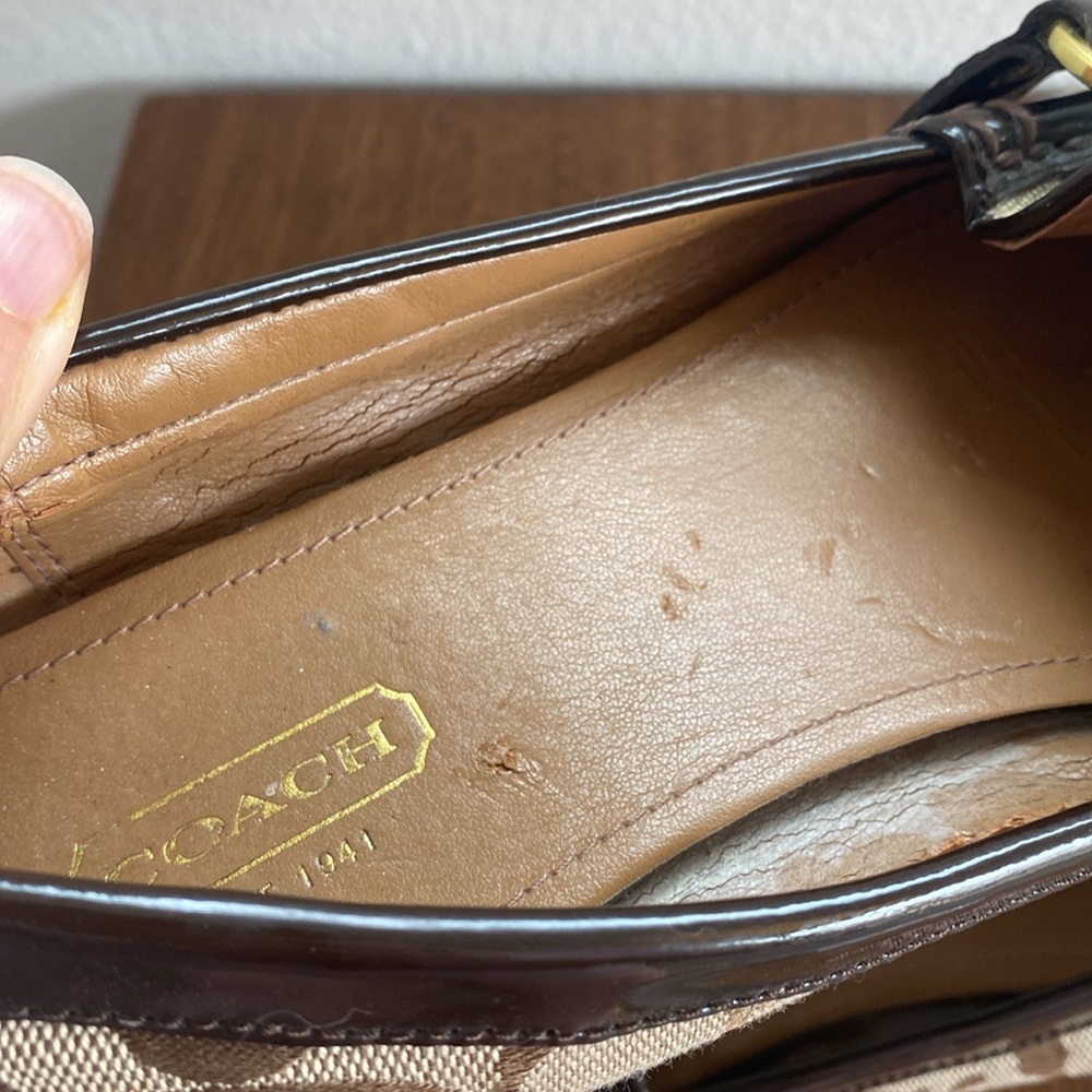 Coach Felisha Logo C Tan & Brown Loafer Flats Slip On Shoes, Women’s 9 B - Picture 14 of 15